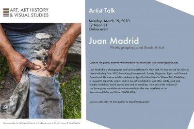  Artist Talk with Juan Madrid (Photographer and Book Artist)